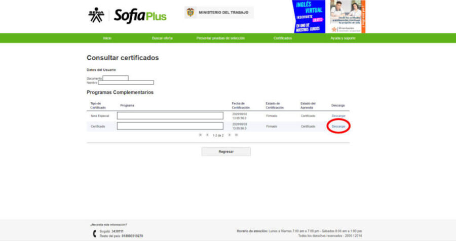 ¿Cómo hago para ver mis certificados en Sofía Plus?